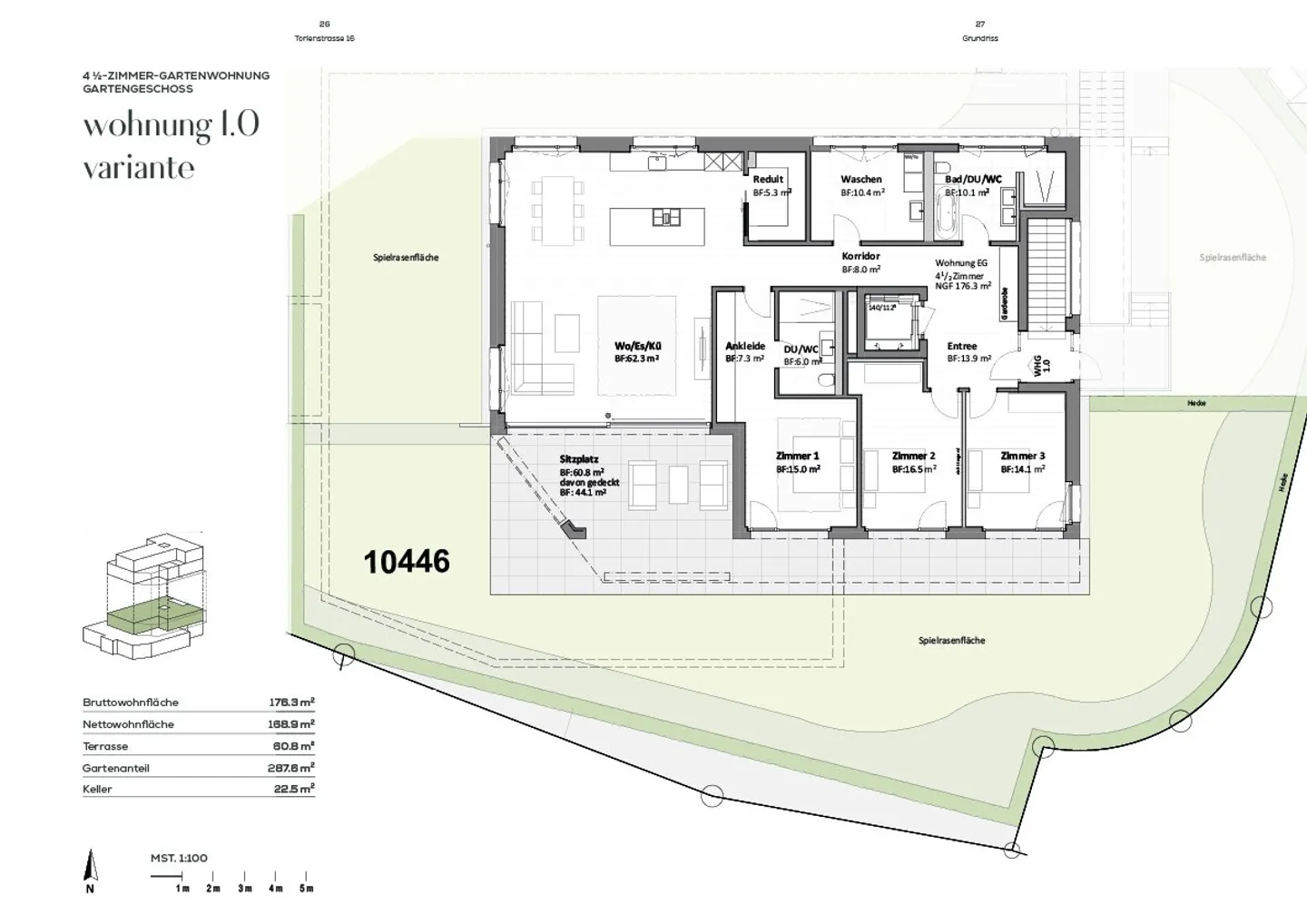 Spacious 5.5-room garden apartment, 176m2 living area, in a nature-friendly location with partial lake view - Photo 8 of 12