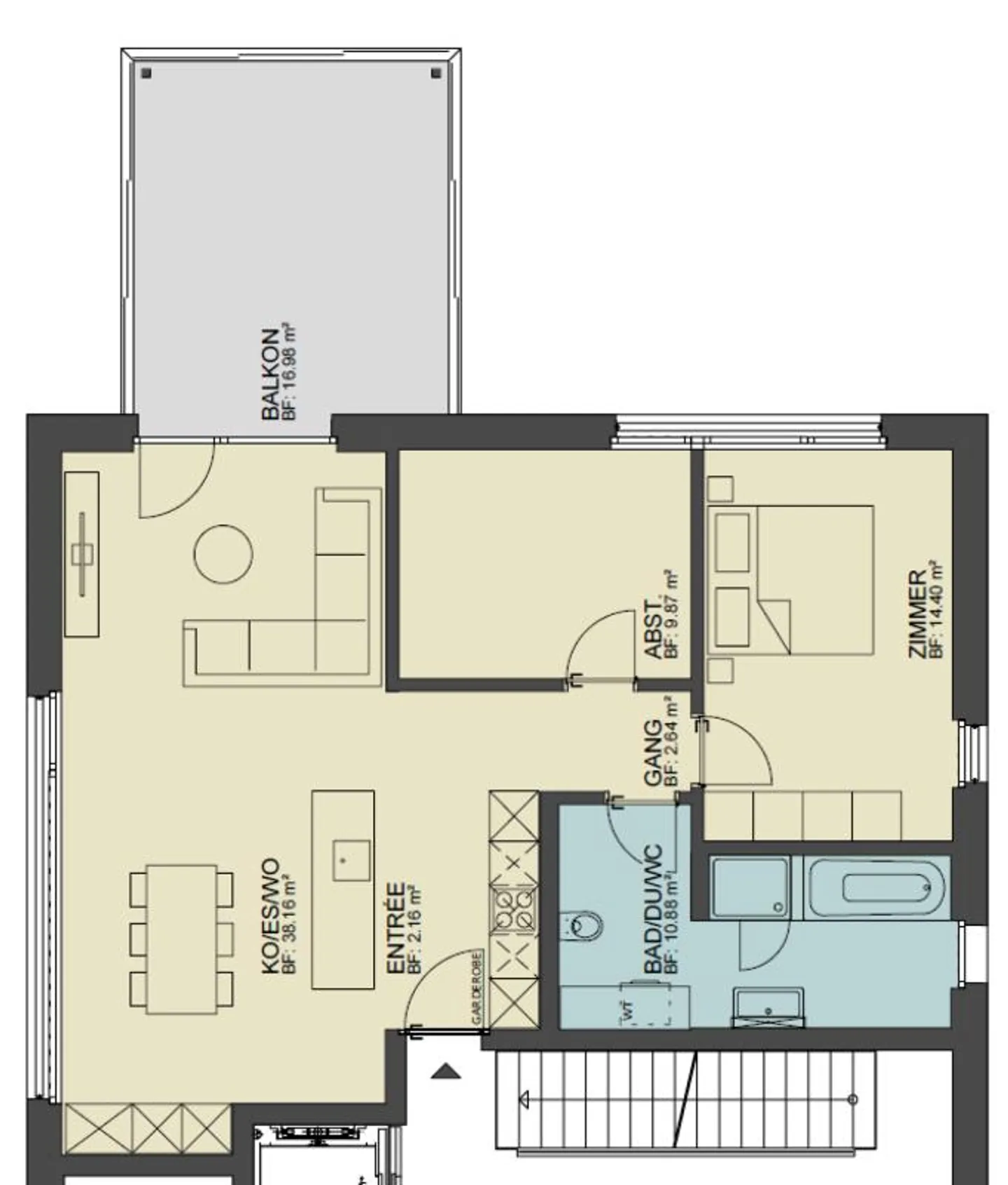 Modernes 3.5 Zimmerwohnung zu vermieten - Foto 6 von 7