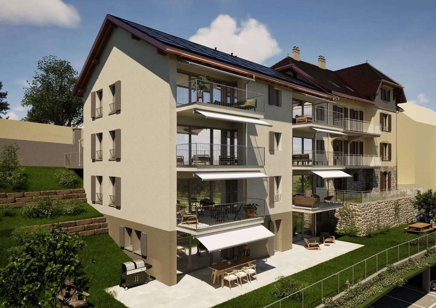 Nuova costruzione di 6 appartamenti, certificata Minergie + 4 appartamenti in un edificio esistente - Foto 2 di 6