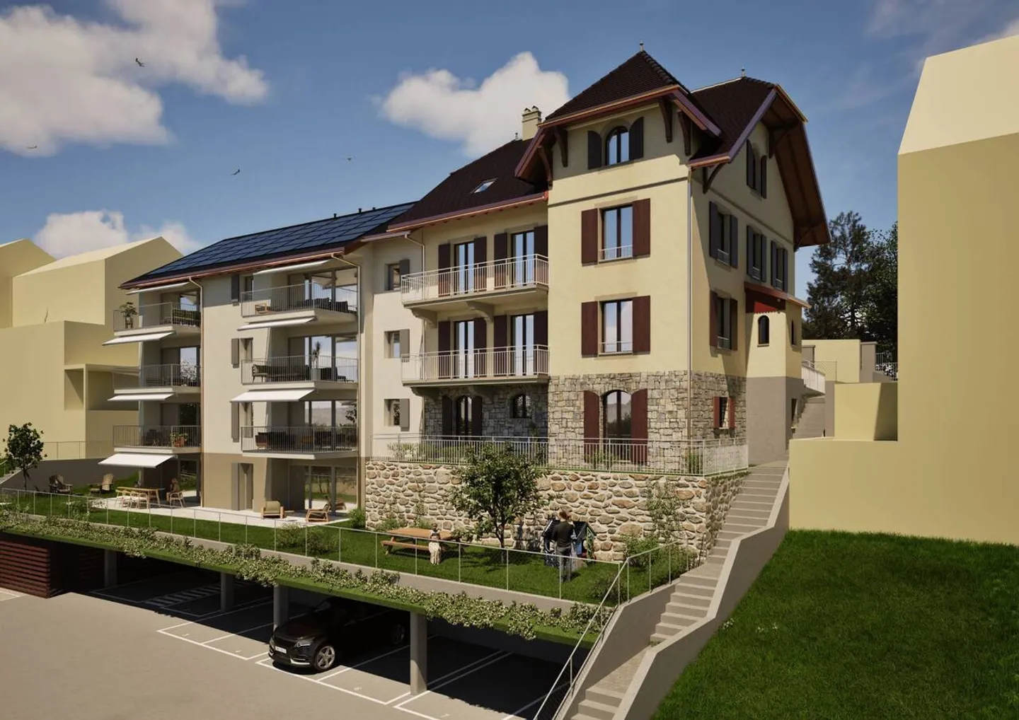 Nuova costruzione di 6 appartamenti, certificata Minergie + 4 appartamenti in un edificio esistente - Foto 3 di 6