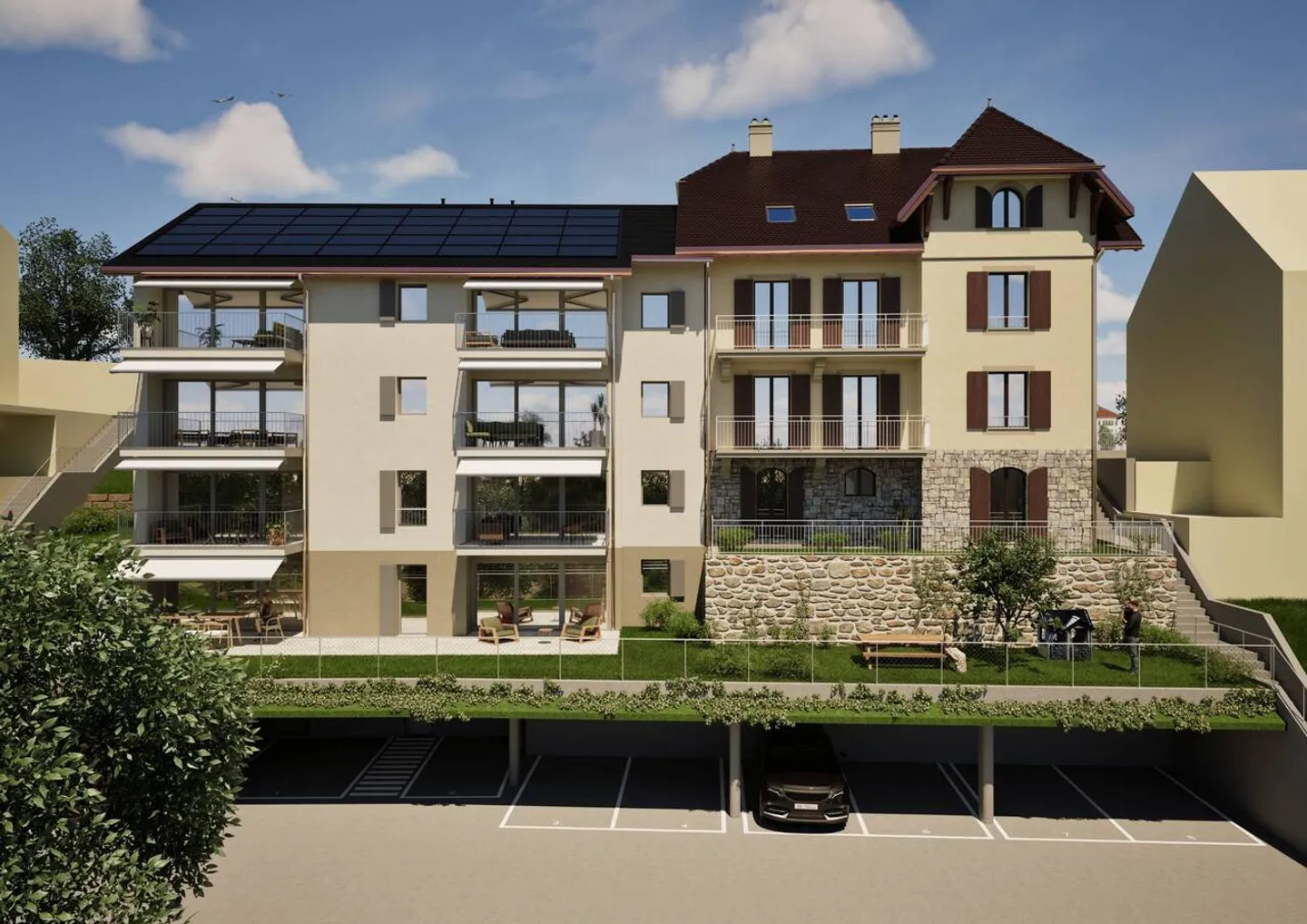 Nuova costruzione di 6 appartamenti, certificata Minergie + 4 appartamenti in un edificio esistente - Foto 4 di 6