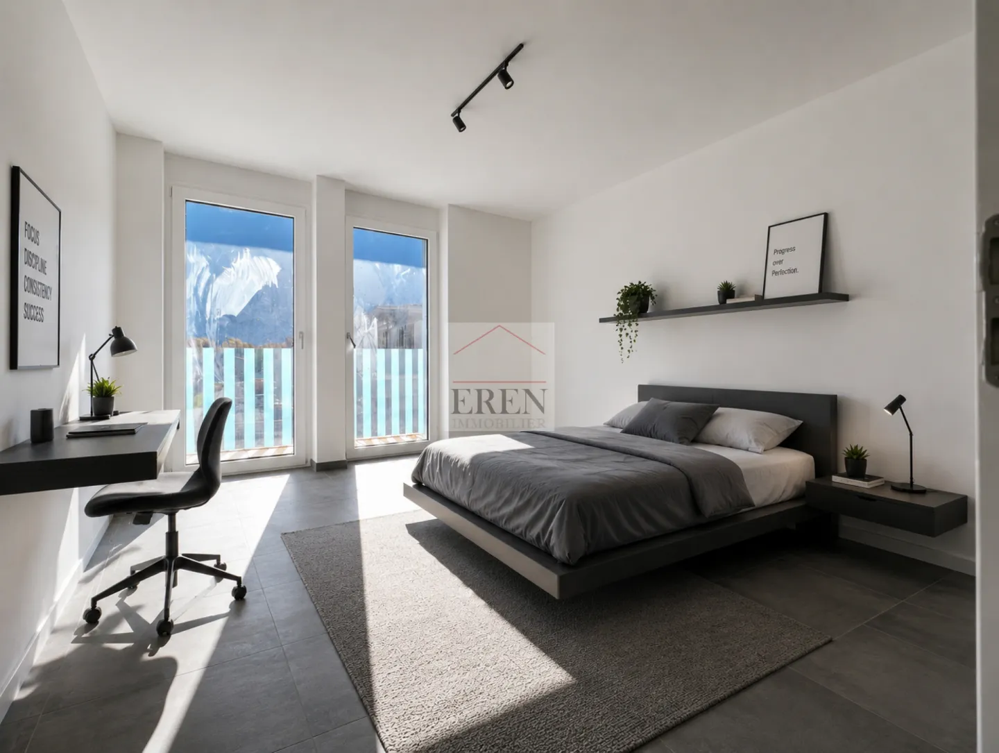 Spacious 4.5-room penthouse, recent and modern, 150 m2 southwest with quality finishes in the center of Fully - Photo 7 of 13