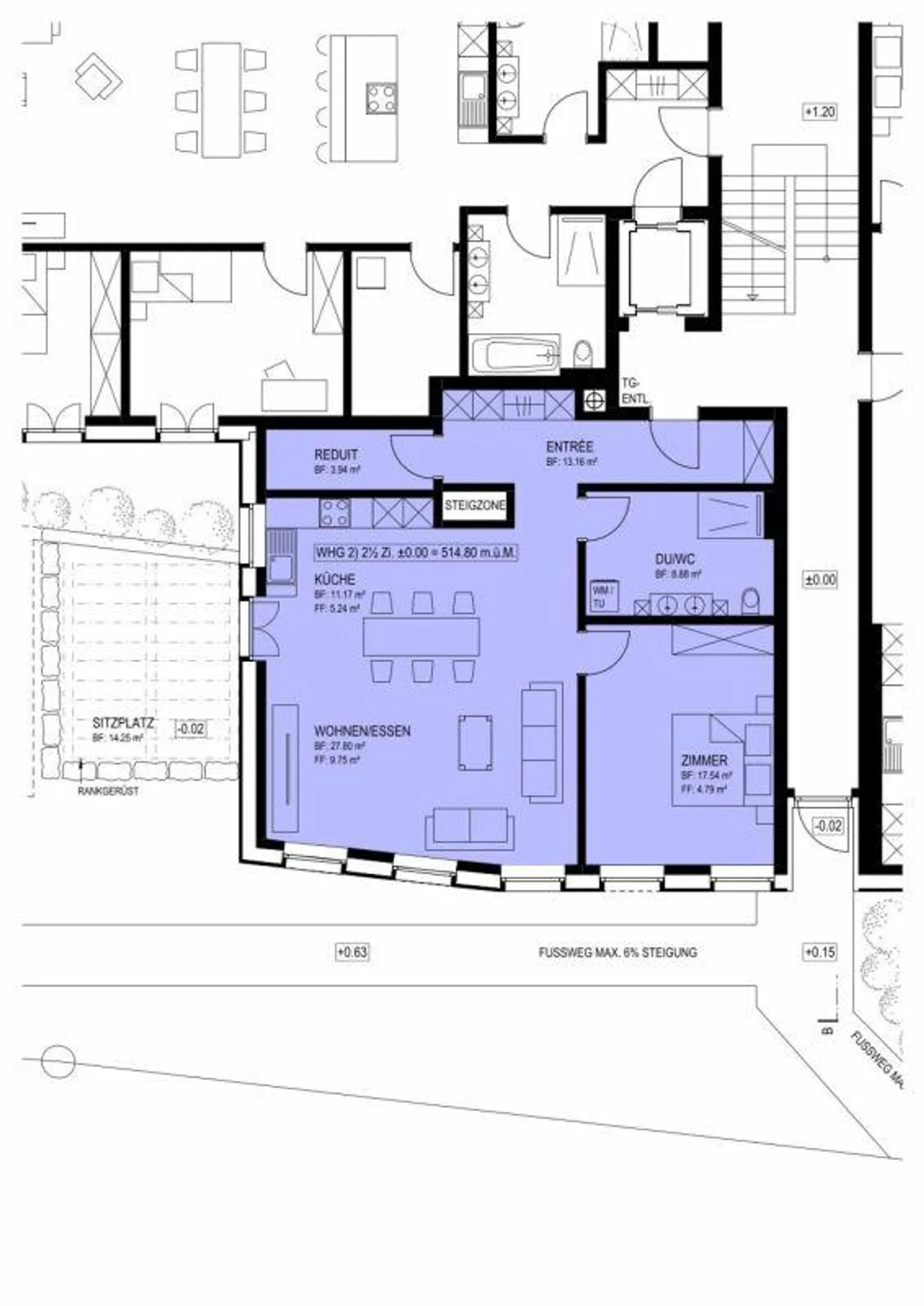 Neubau: 2.5-Zimmer-Eigentumswohnung (EG, Nr. 2) im ländlichen Liebensberg (Gemeinde Wiesendangen) - Foto 8 von 8