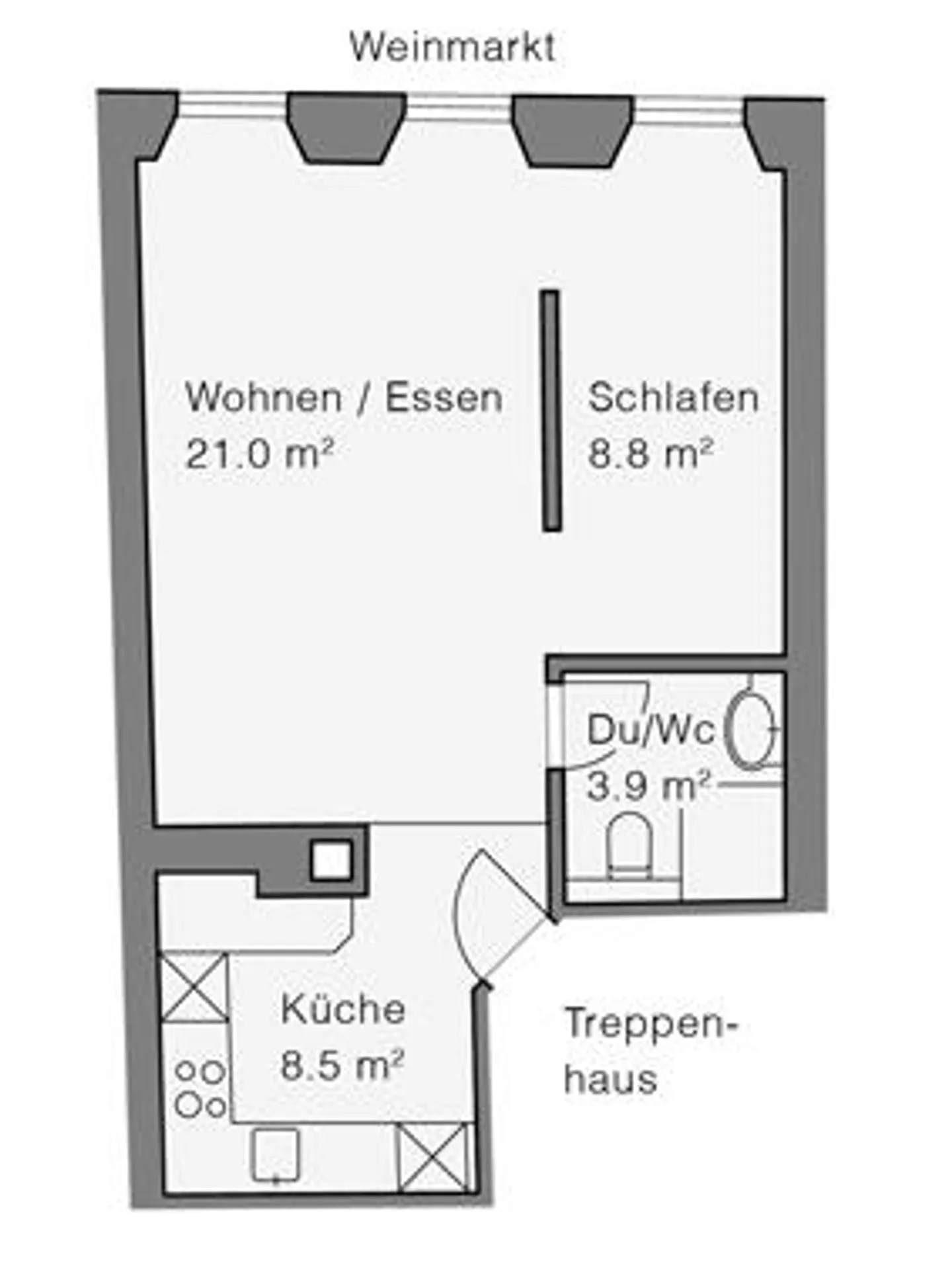 Charmante appartement 1.5 pièces dans la vieille ville de Lucerne - Photo 5 sur 5