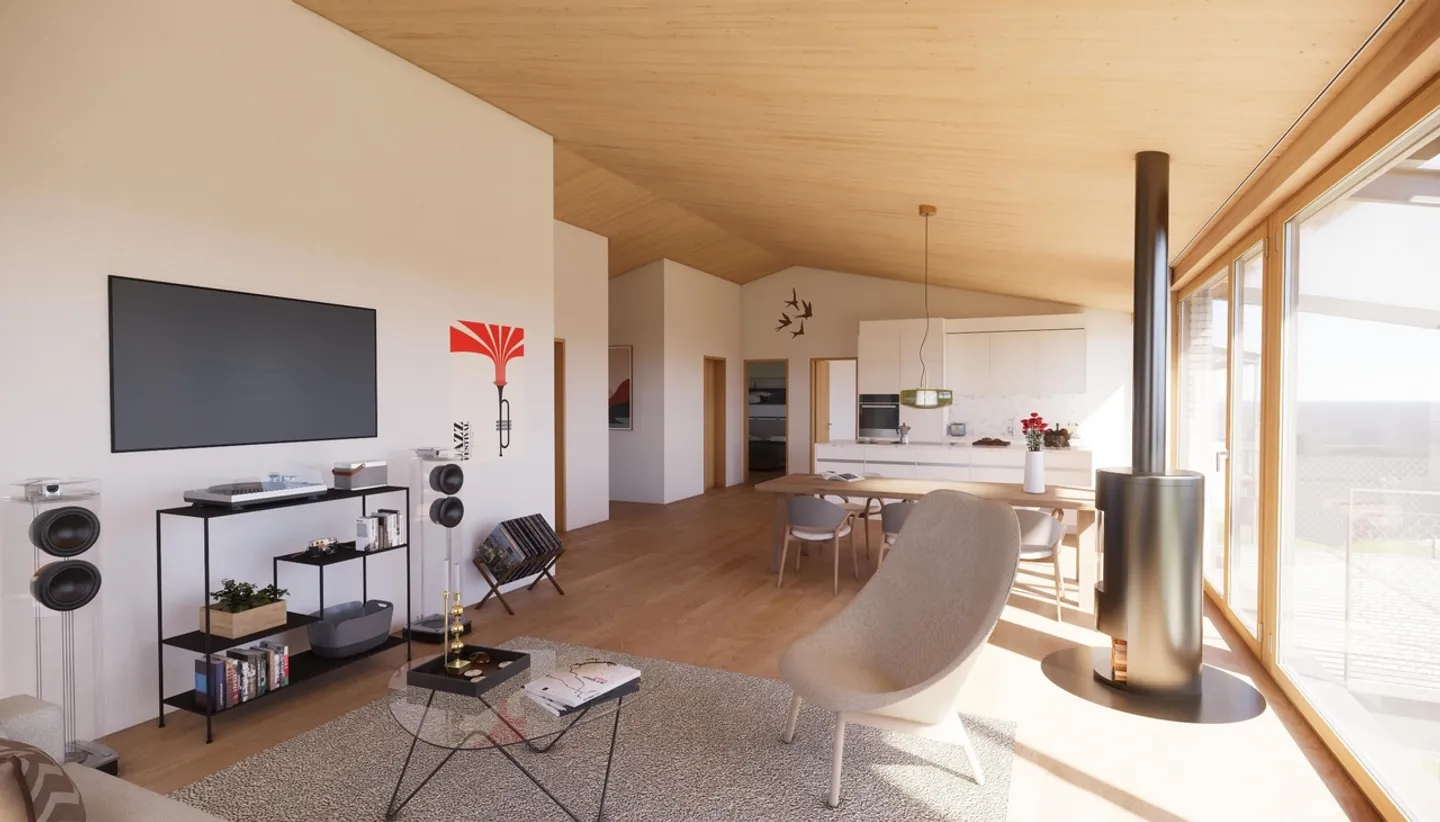 «Ökologische 4.5-Zimmer Dachwohnung in Wienacht-Tobel (Neubau)» - Foto 1 von 11