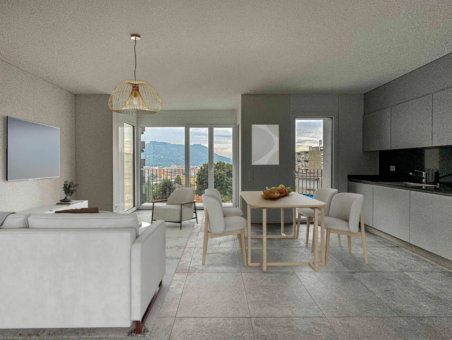 Nouveau 3.5 pièces avec terrasse à revenu à Vacallo - Photo 2 sur 6