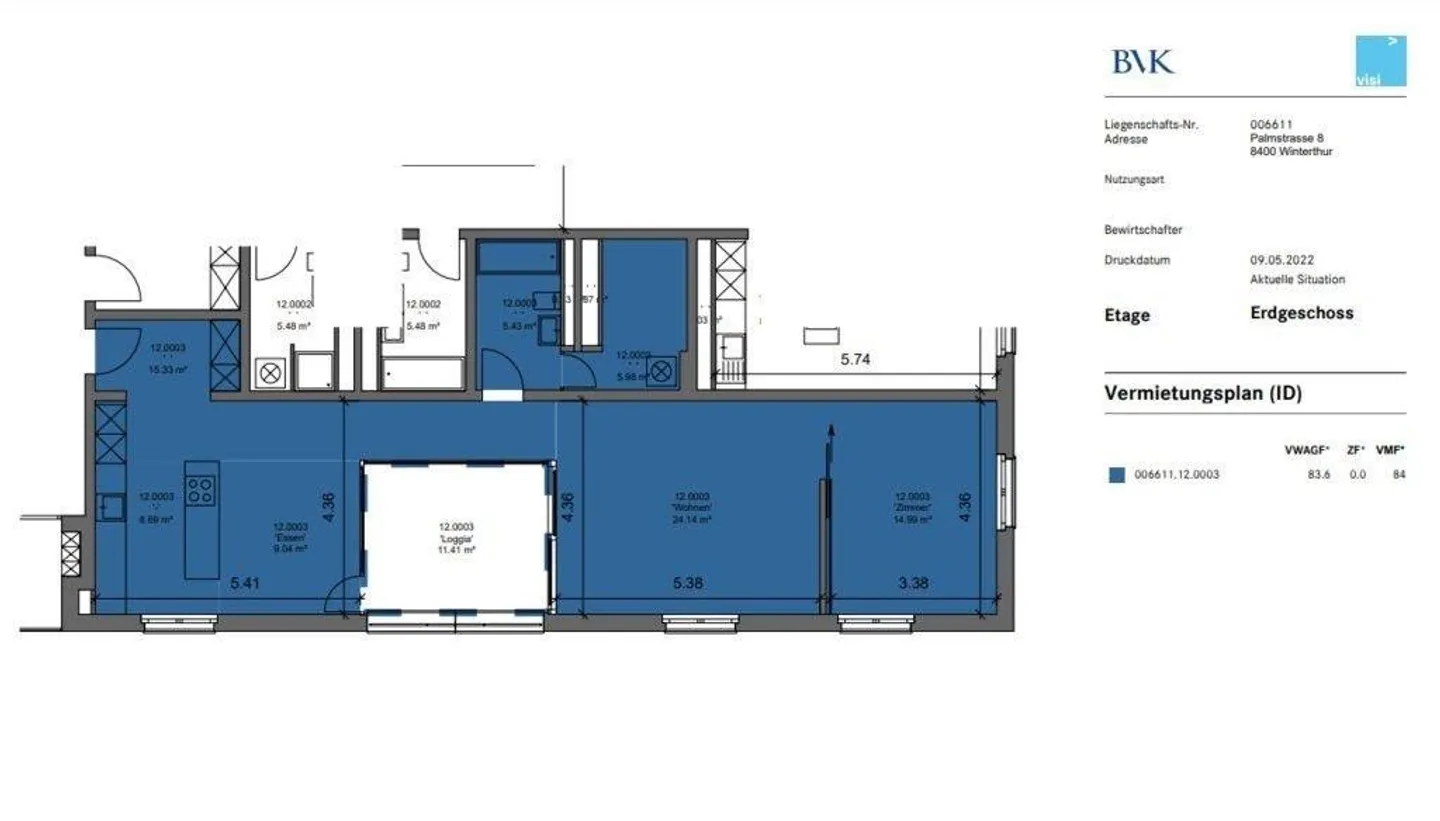 Eleganza urbana all'Adlergarten: appartamento loft 2,5 locali con loggia 84 m2 - Foto 7 di 7