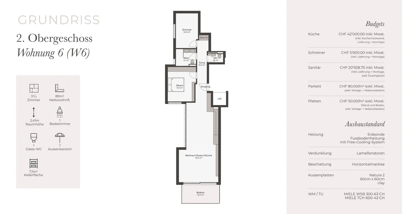 Stilvolle 3.5-Zimmer-Wohnung mit Weitblick - Foto 8 von 8
