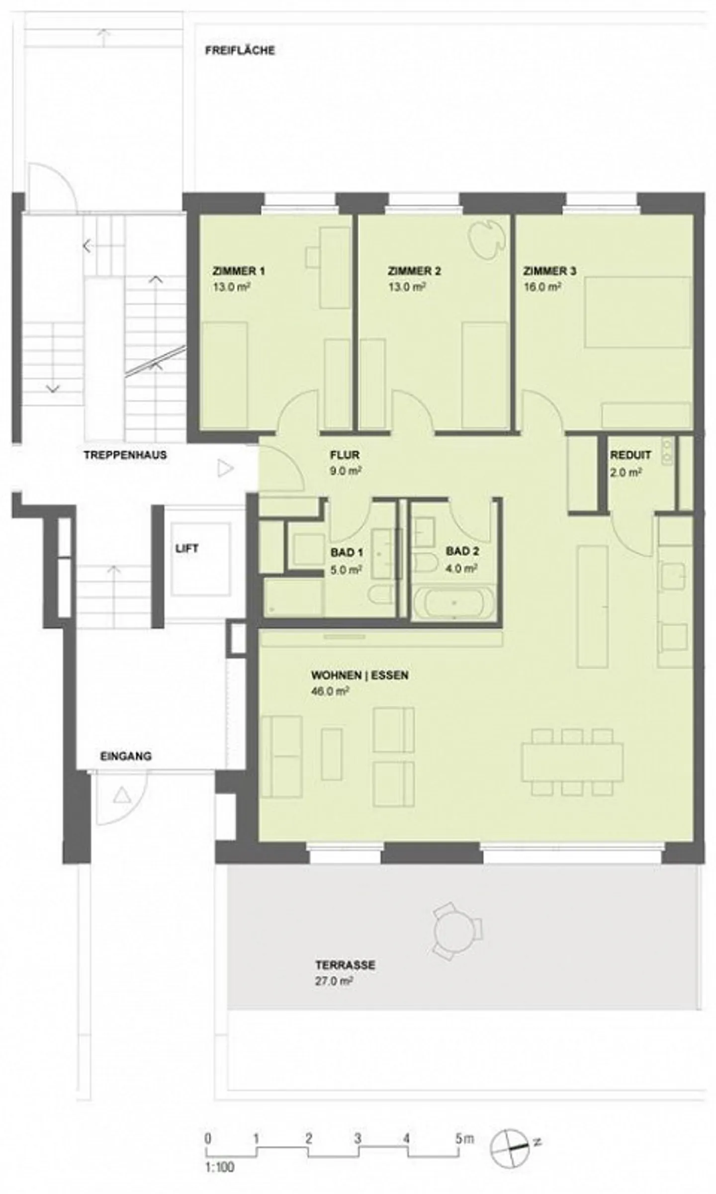 Appartement familial de 4,5 pièces avec deux jardins privés - Photo 7 sur 8