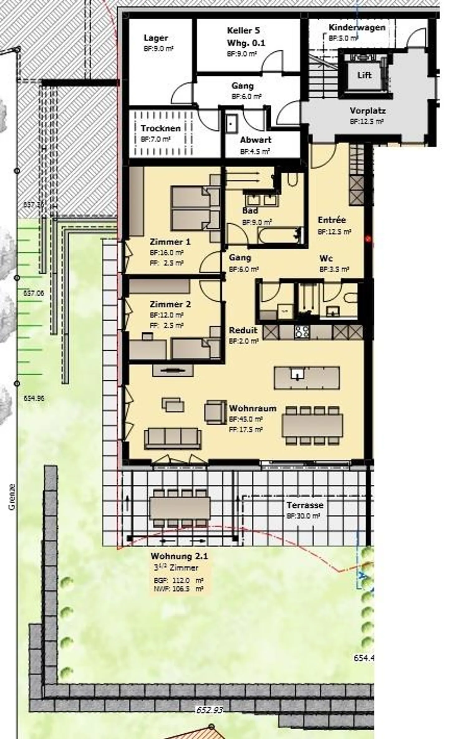 Appartamento giardino 3,5 locali - Foto 6 di 6