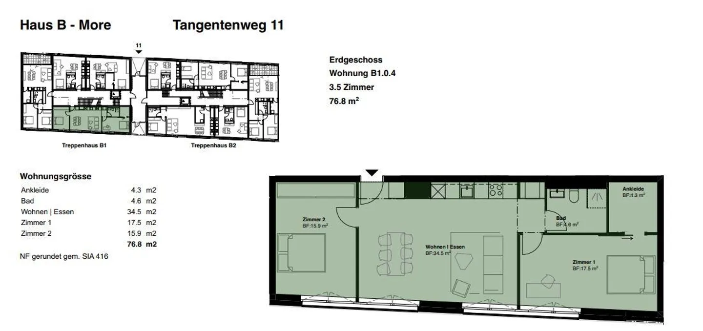 Appartement central de 3.5 pièces sur Tangentenweg - Photo 5 sur 5
