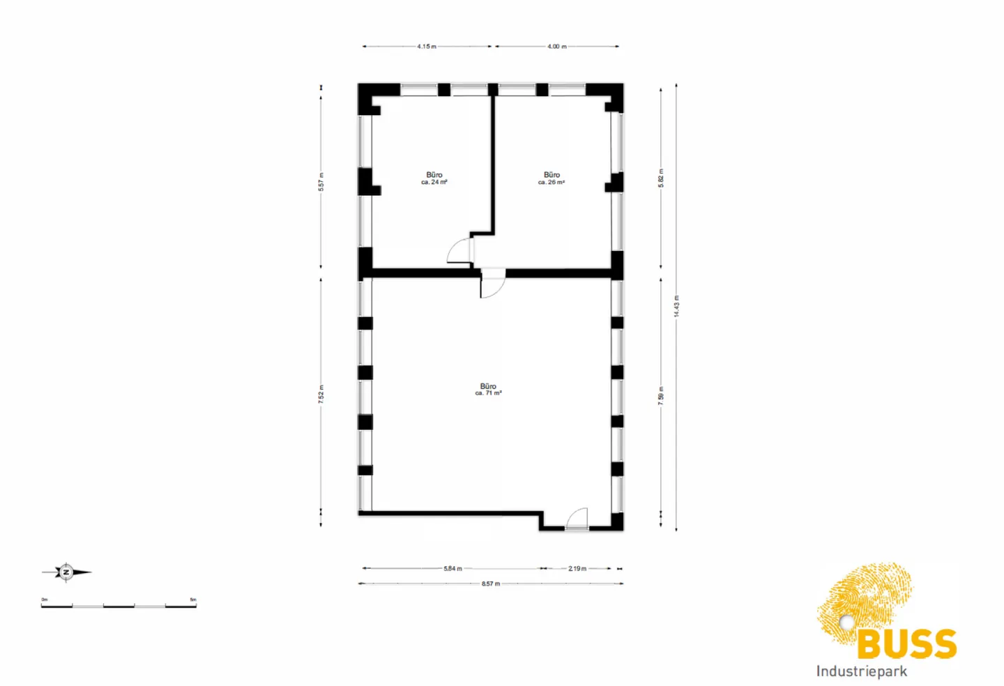 Spacious office space for rent in the West administrative building of the Buss area - Photo 8 of 10