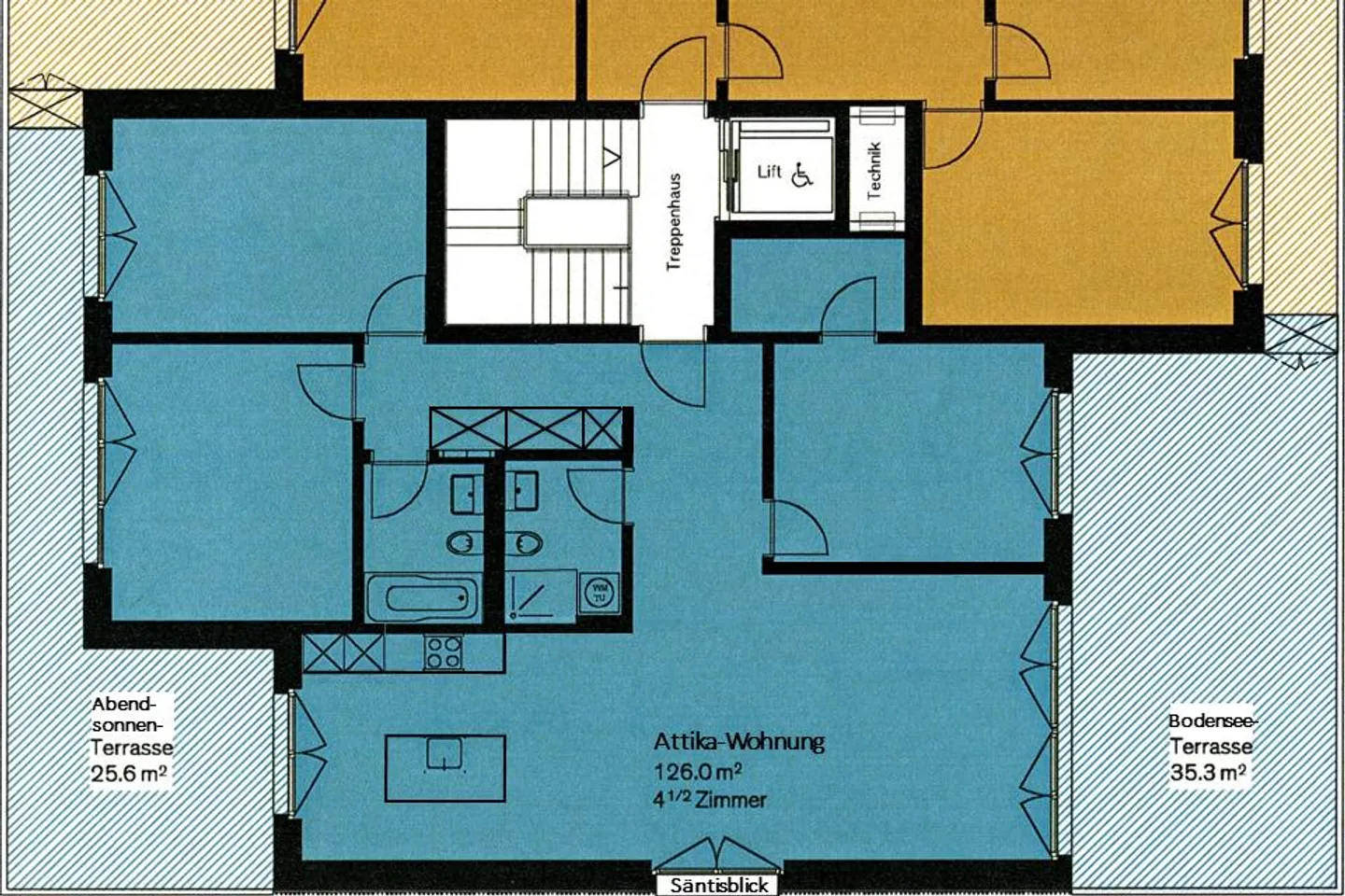 Appartamento attico di 4,5 stanze con 2 terrazze e vista di prima classe - Foto 16 di 16