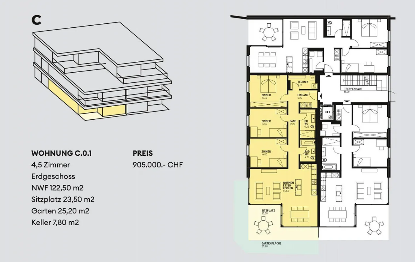 Moderne Gartenwohnung mit 23.5 m² Sitzplatz und privatem Garten - Foto 11 di 11