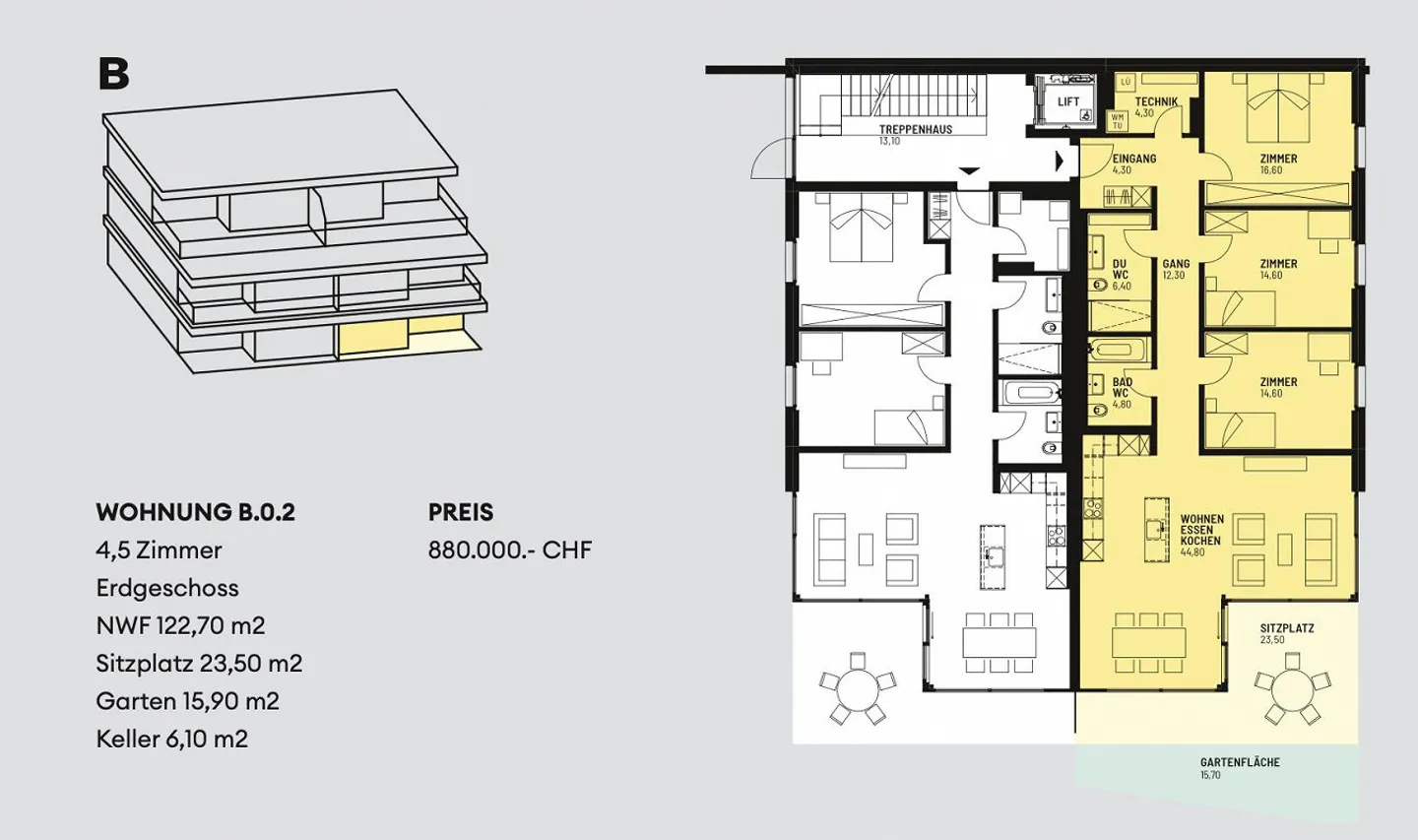 Moderne Gartenwohnung mit 23.5 m² Sitzplatz und privatem Garten - Photo 12 sur 12