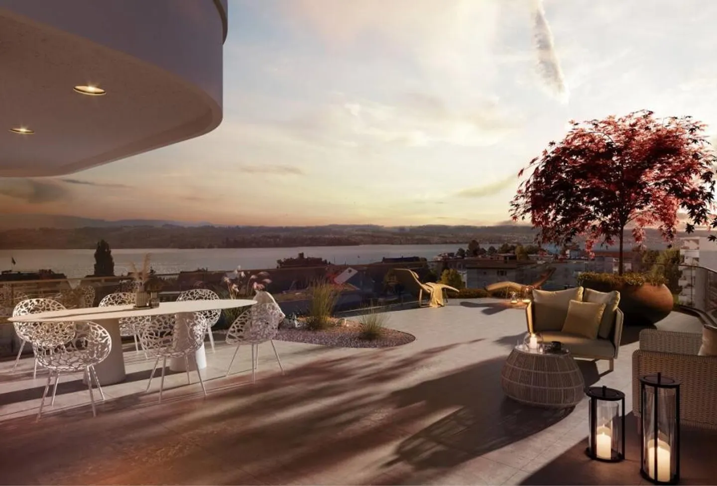 5.5-Room Penthouse Maisonette with Panoramic and Unobstructed Lake View - Photo 3 of 7