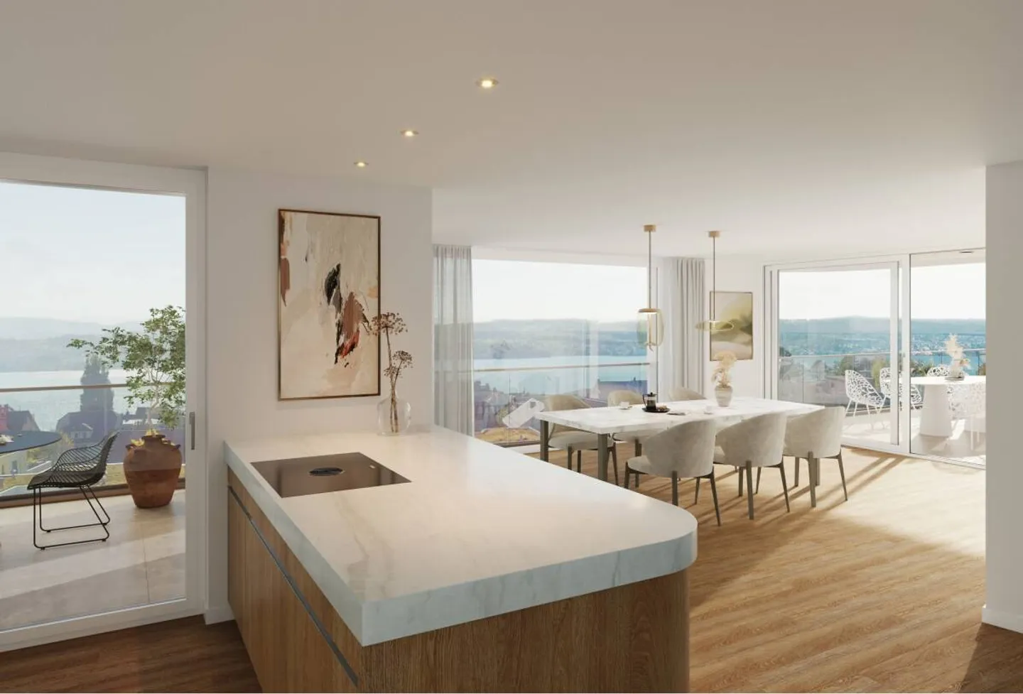 5.5-Room Penthouse Maisonette with Panoramic and Unobstructed Lake View - Photo 4 of 7