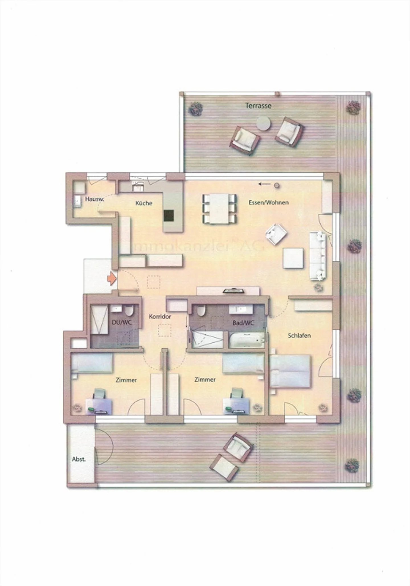 Attika West au milieu de la verdure : 131m2 net + 90m2 de terrasse entourante - Photo 16 sur 19