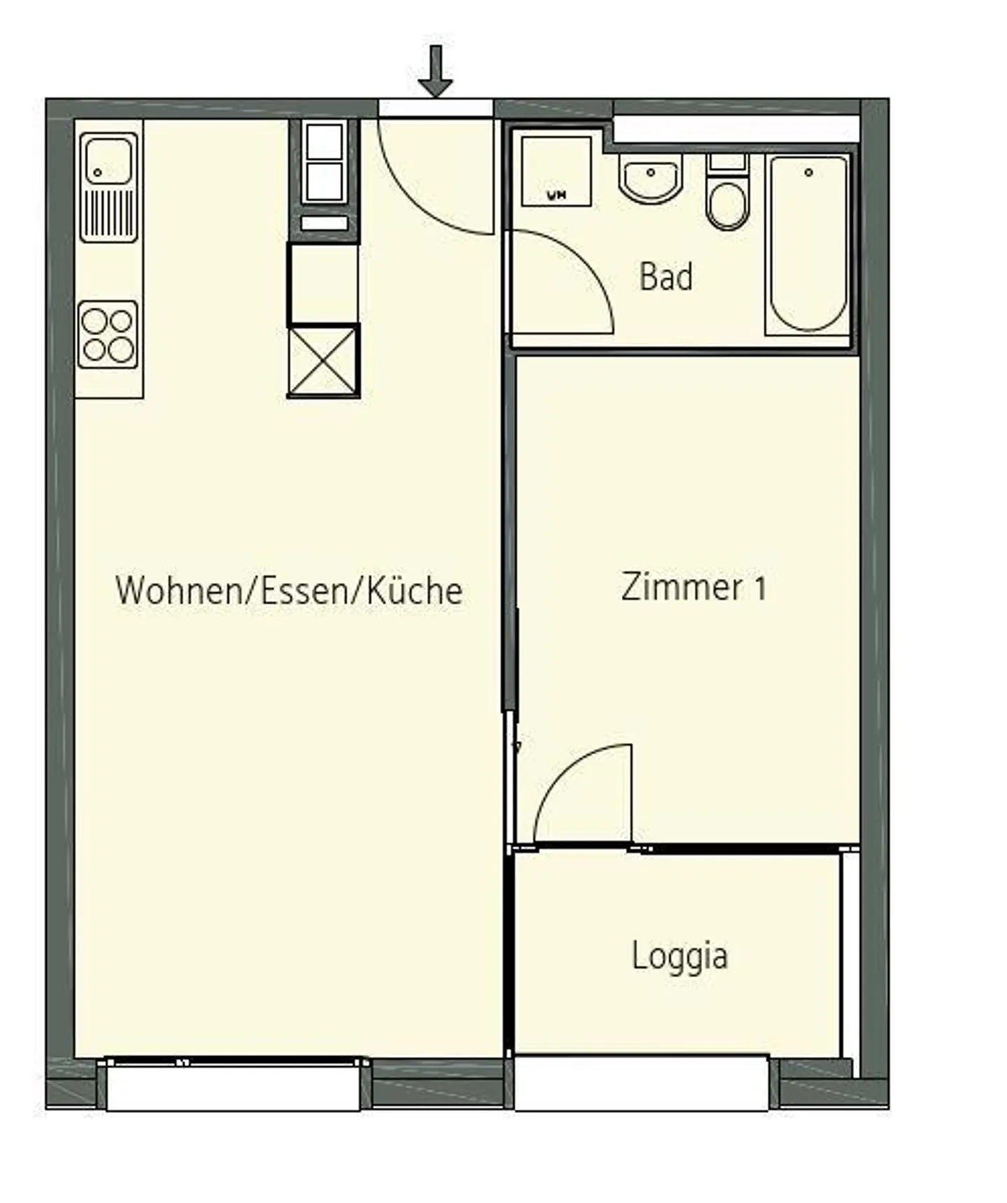 Singelwohnung mit Waschturm im 10. OG - Foto 6 von 6