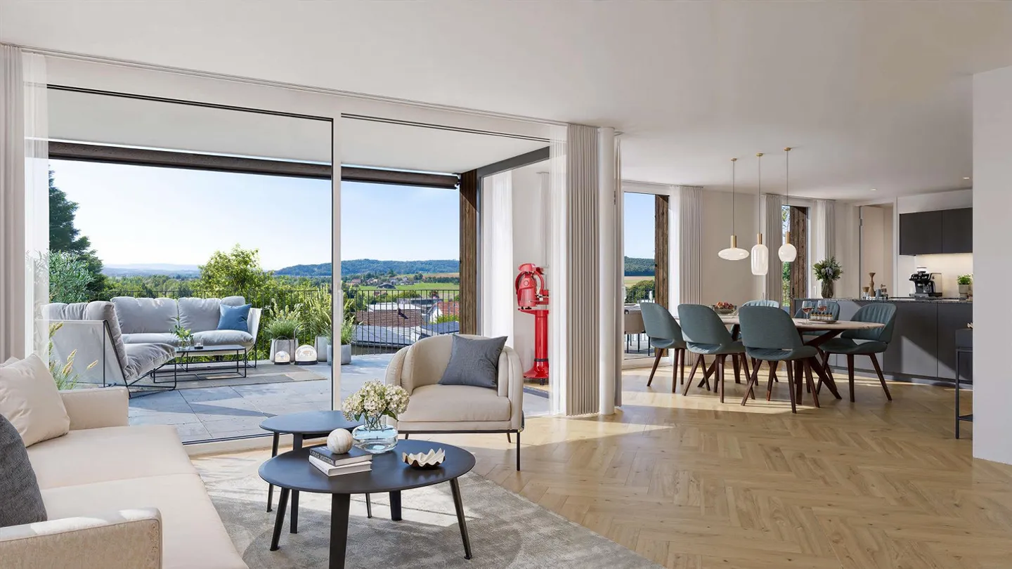 Stilvolle Wohnung mit Panoramablick - Foto 4 von 13