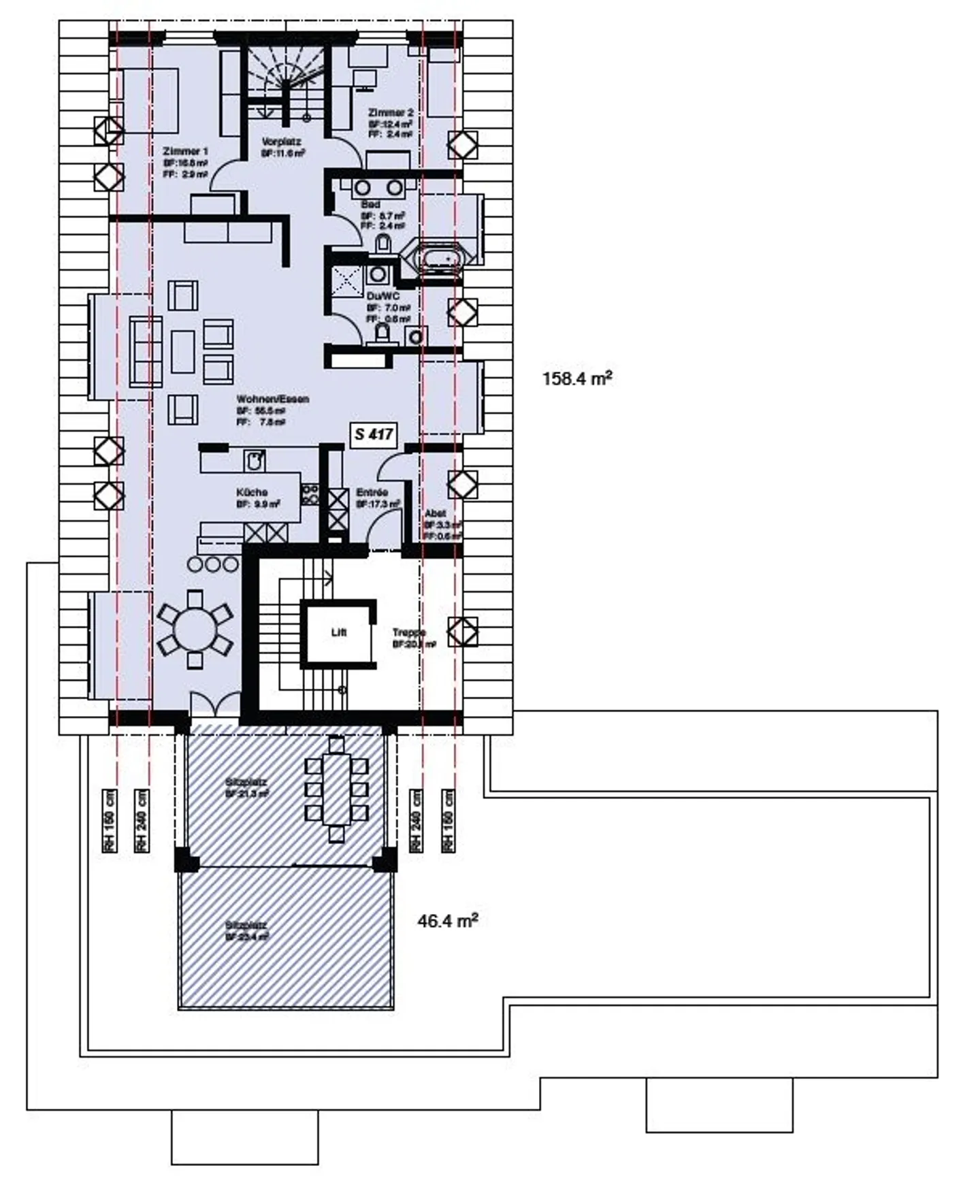 Wohnen der Extraklasse auf 232 m2, 5,5 Zi-Attika-Maisonette - Foto 13 di 13