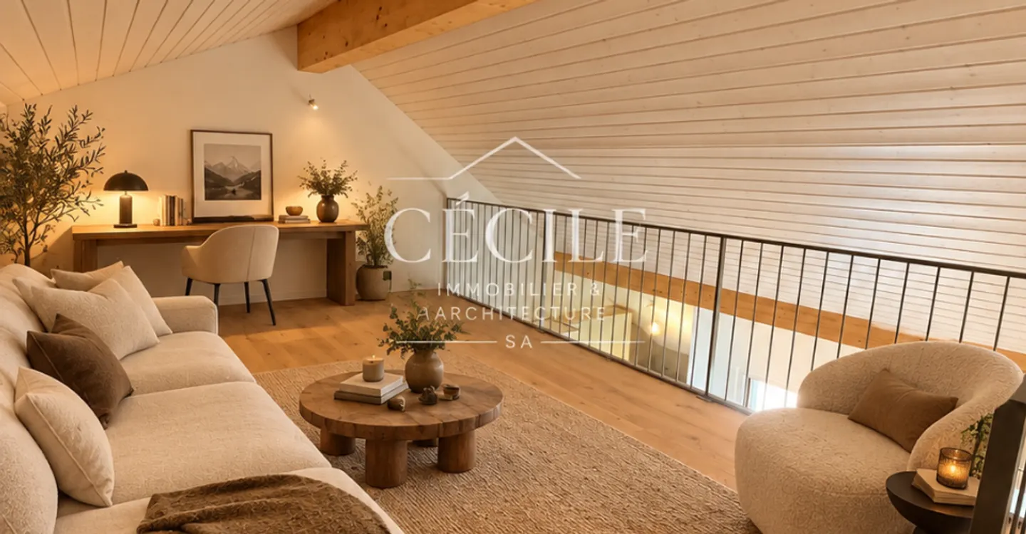 Wunderschöne 4,5-Zimmer-Wohnung von 115 m² mit Mezzaninen – Charme und Eleganz in Villars-Bozon - Foto 1 von 18