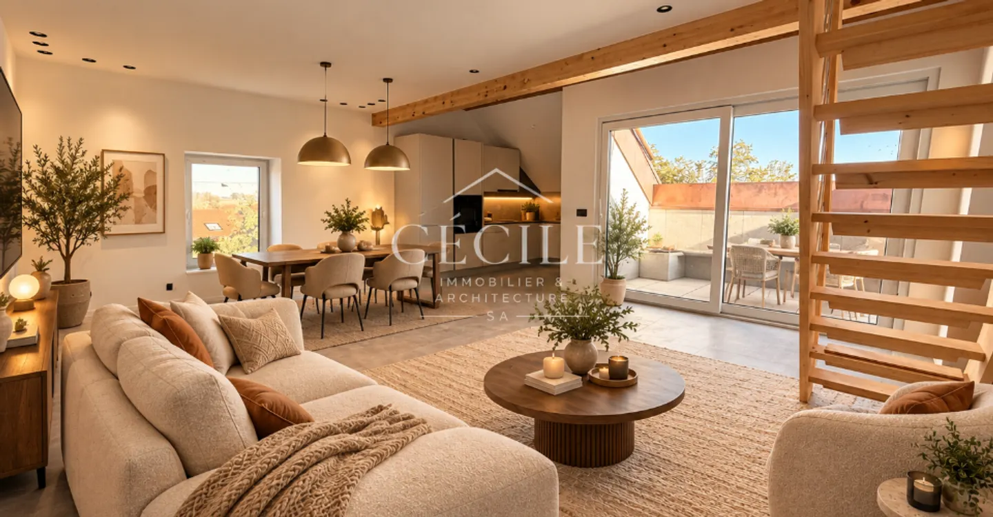 Wunderschöne 4,5-Zimmer-Wohnung von 115 m² mit Mezzaninen – Charme und Eleganz in Villars-Bozon - Foto 6 von 18