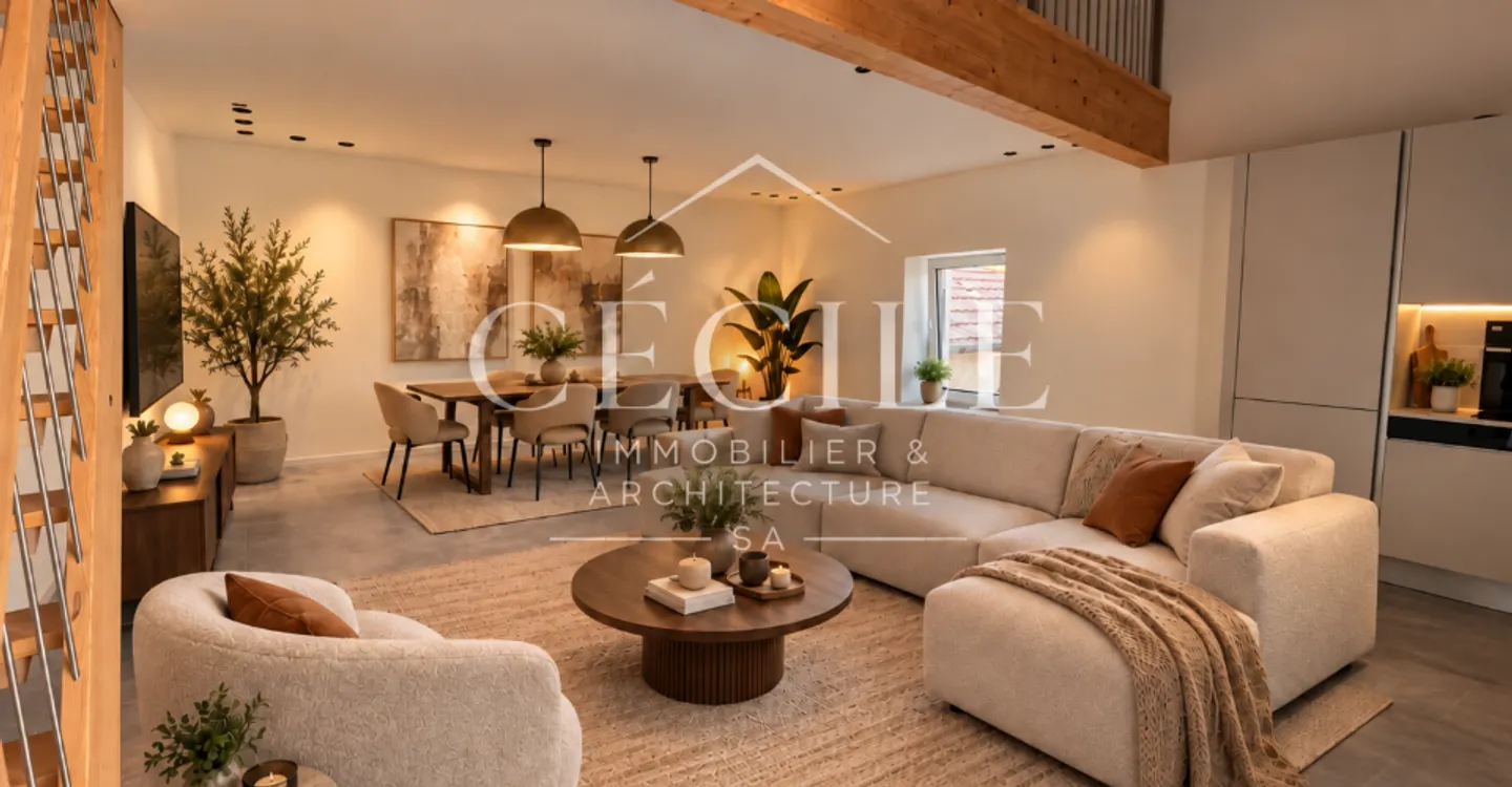 Wunderschöne 4,5-Zimmer-Wohnung von 115 m² mit Mezzaninen – Charme und Eleganz in Villars-Bozon - Foto 13 von 18