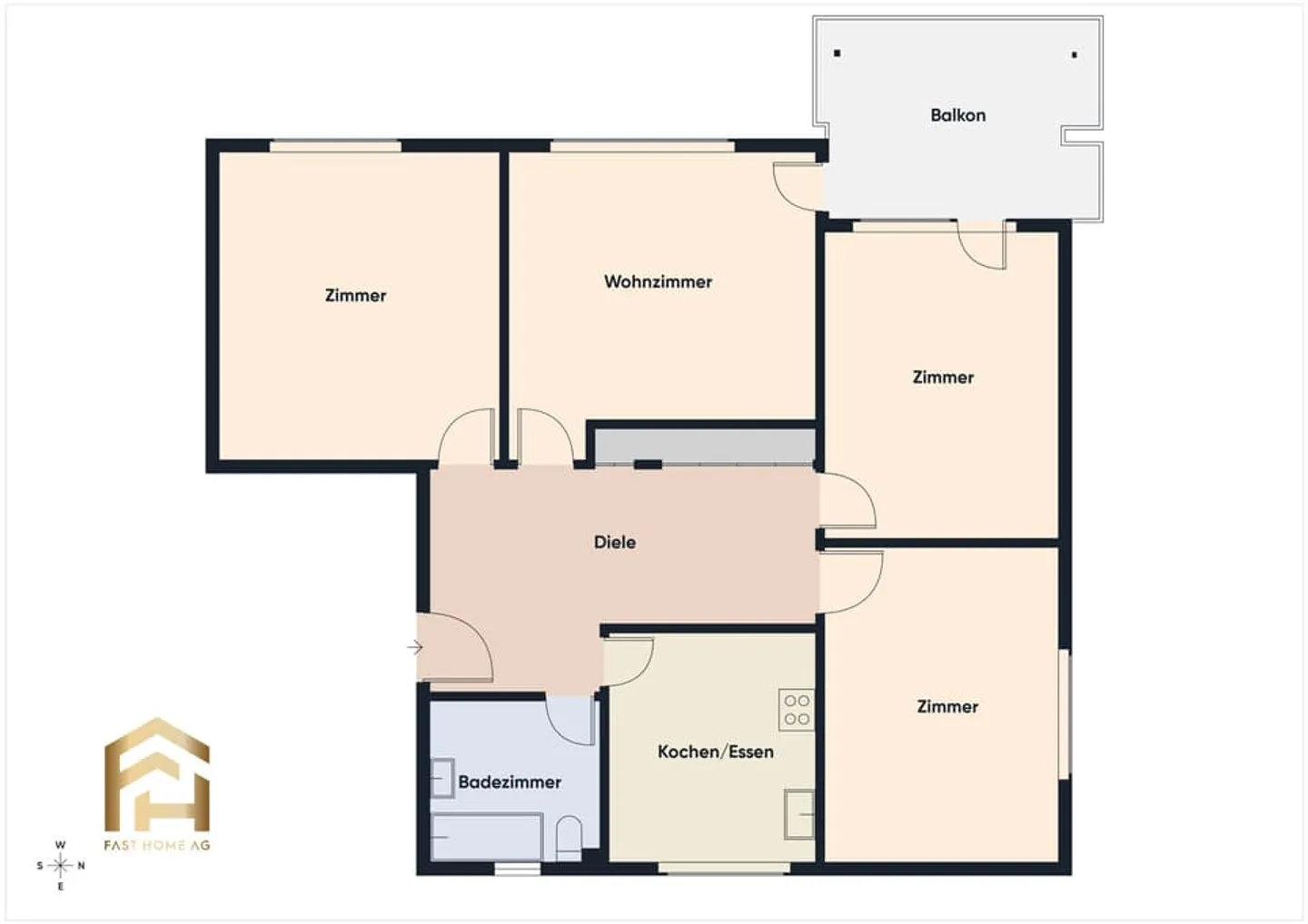 Helle 4.5-Zimmerwohnung mit Balkon - Foto 12 von 13