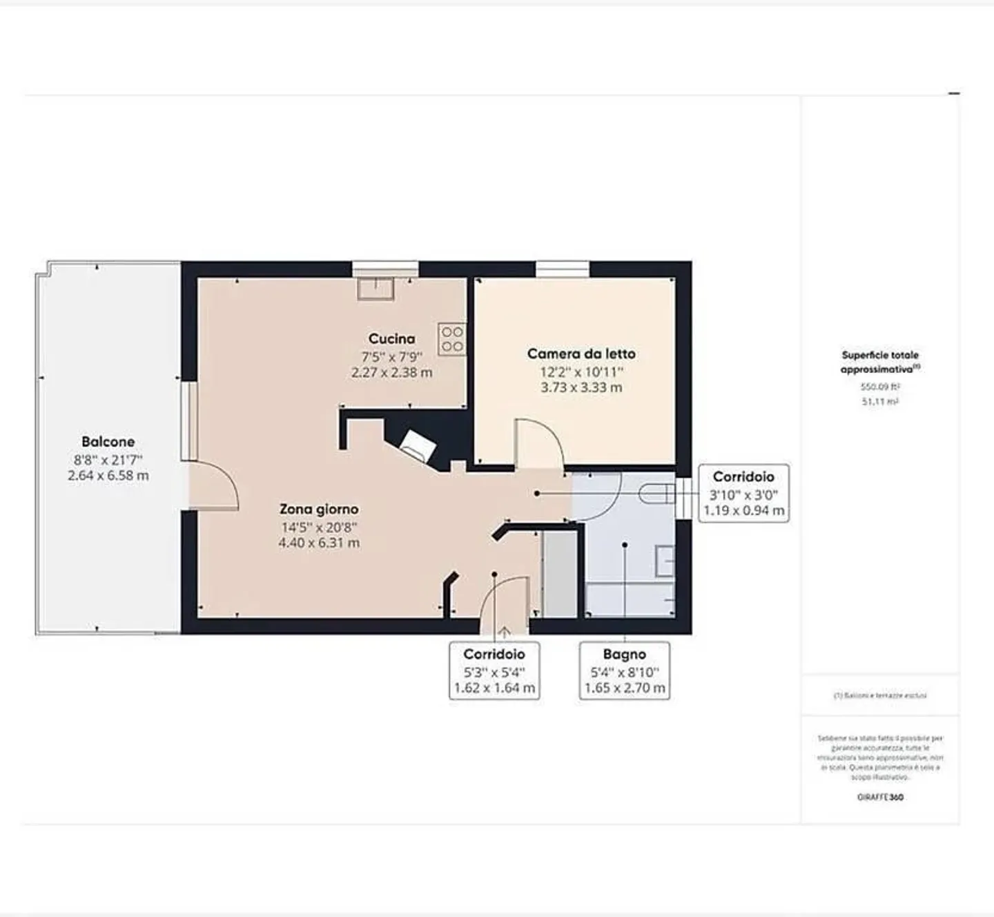 Schönes möbliertes 2.5-Zimmer-Apartment in Pregassona - Foto 9 von 9