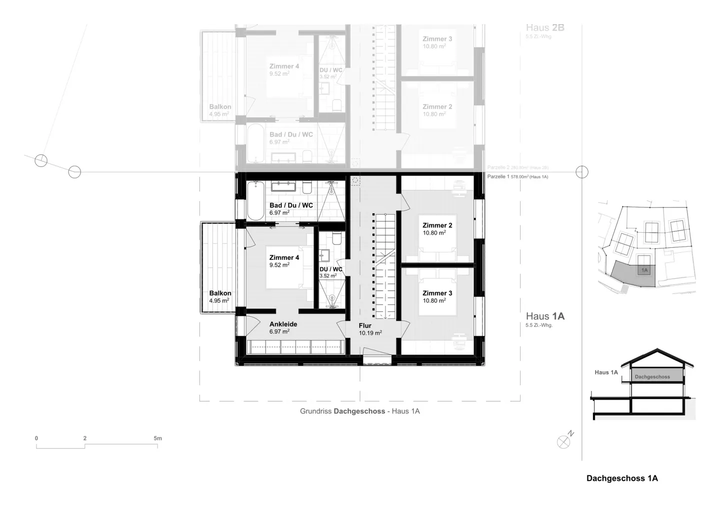 5.5-Zimmer-Doppeleinfamilienhaus als hochwertiger Erstwohnsitz (3C) in Davos Wiesen - Foto 6 von 7