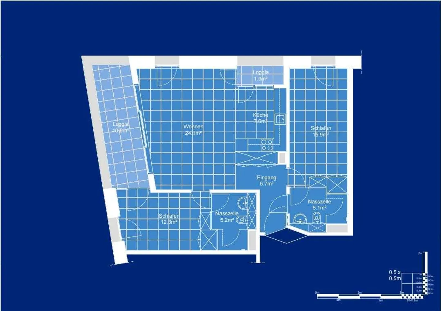 Appartement moderne de 3,5 pièces à Zürich Oerlikon avec balcon - Photo 4 sur 4