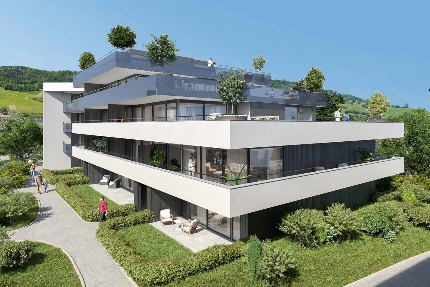 3,5 Zimmer Neubau mit schönem unverbautem Blick auf den See - Foto 7 von 7