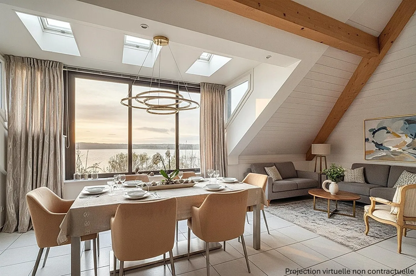 Panorama unique sur le lac et les Alpes - Appartement avec mezzanine et charme particulier - Photo 2 sur 17