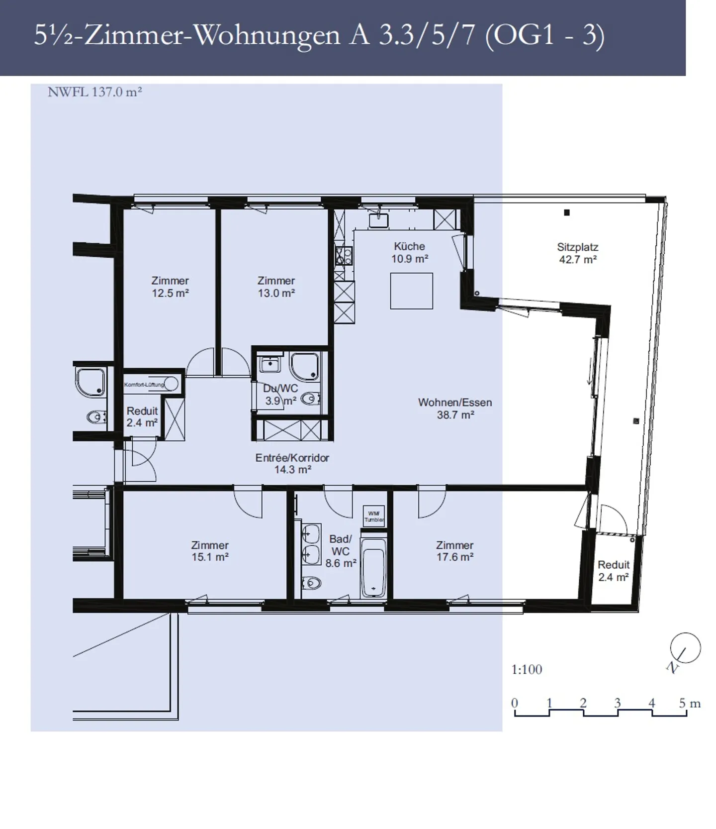 Vivre avec vue - Appartement lumineux de 5,5 pièces dans une zone de loisirs - Photo 10 sur 10