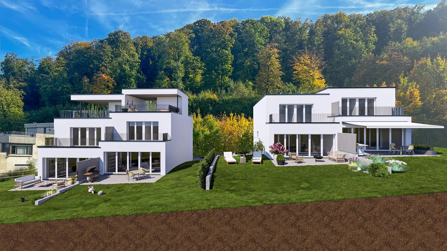 Sunny semi-detached family houses in elevated location with far-reaching views - Photo 5 of 18