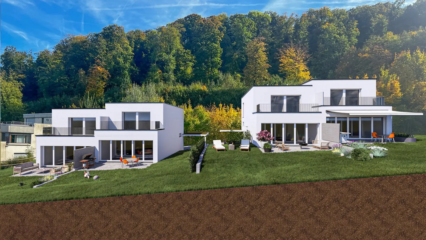 Sunny semi-detached family houses in elevated location with far-reaching views - Photo 4 of 18