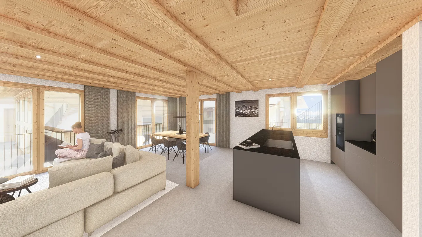 5.5-Zimmer-Doppeleinfamilienhaus als hochwertiger Erstwohnsitz (7G) in Davos Wiesen - Foto 2 von 6