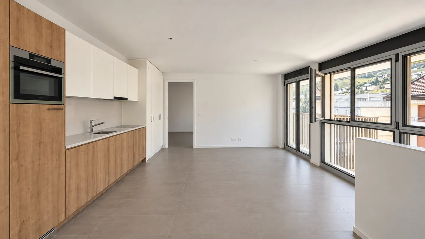 Wunderschöne 2,5-Zimmer-Neuwohnung im Stadtzentrum von Sierre - Foto 1 von 6