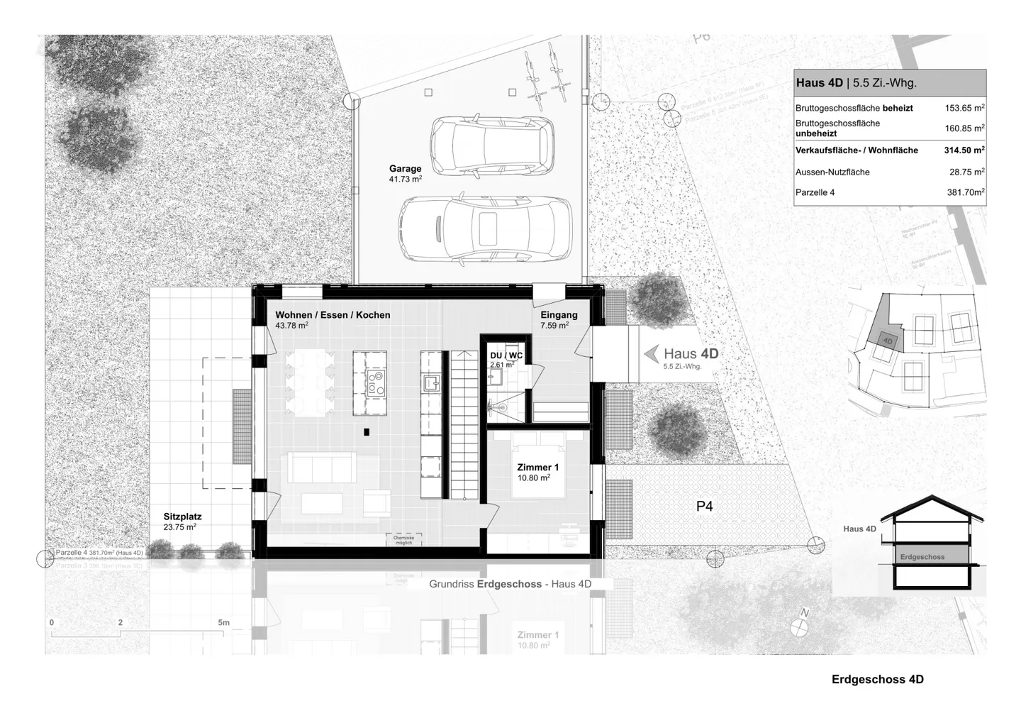 Maison semi-détachée de 5,5 pièces comme résidence principale de haute qualité (3C) à Davos Wiesen - Photo 4 sur 8