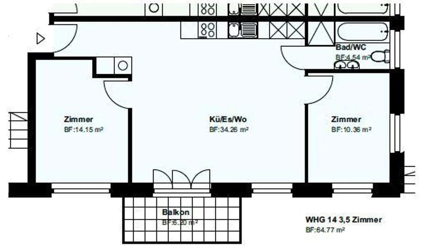 Top modern 3.5 room apartment in a quiet location! - Photo 7 of 7