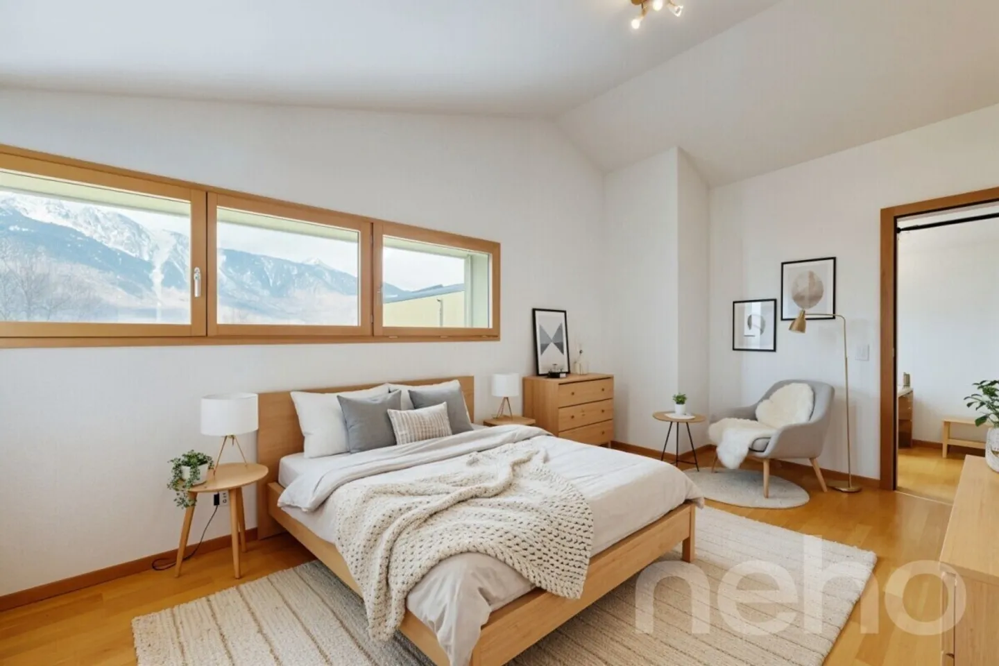 Zeitgenössische Villa mit Blick auf die Dents du Midi und einzigartigem Potenzial - Foto 9 von 12