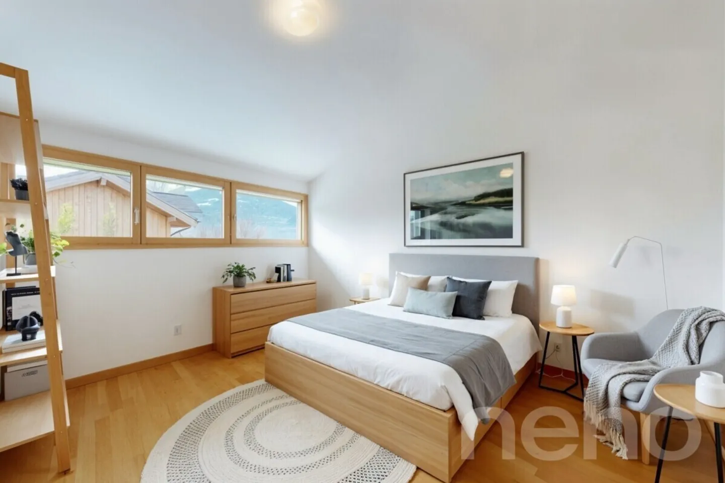 Zeitgenössische Villa mit Blick auf die Dents du Midi und einzigartigem Potenzial - Foto 10 von 12