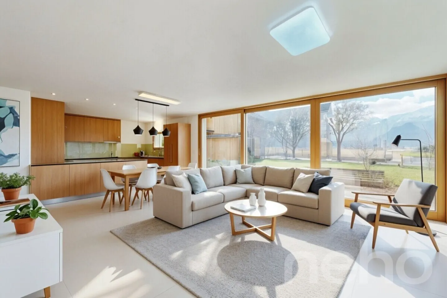 Zeitgenössische Villa mit Blick auf die Dents du Midi und einzigartigem Potenzial - Foto 5 von 12