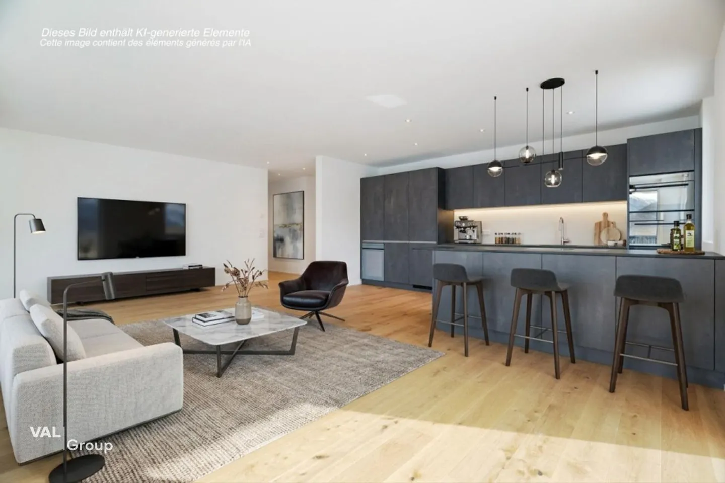 Moderne Attikawohnung in Visp - Foto 3 von 13