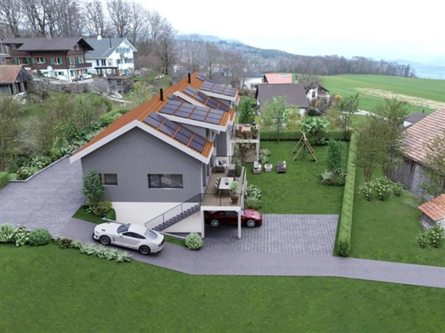 «Neue 5,5-Zimmer-Doppelhaushälfte in Prêles, ideal für eine Familie.» - Foto 1 von 8