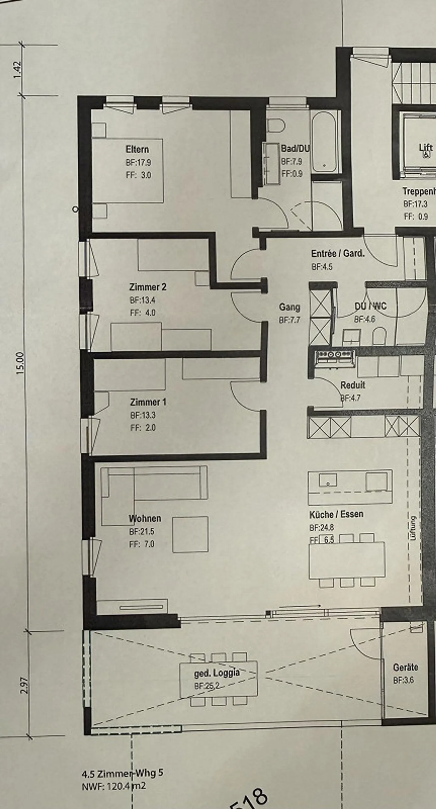 4.5 room apartment close to the center - in a quiet location - Photo 9 of 9