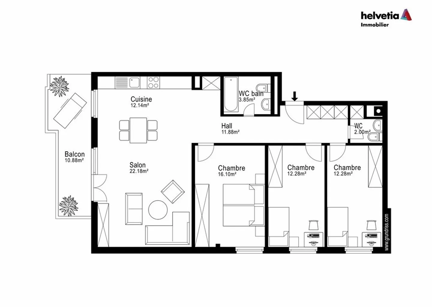 Apartment for rent - Photo 10 of 11