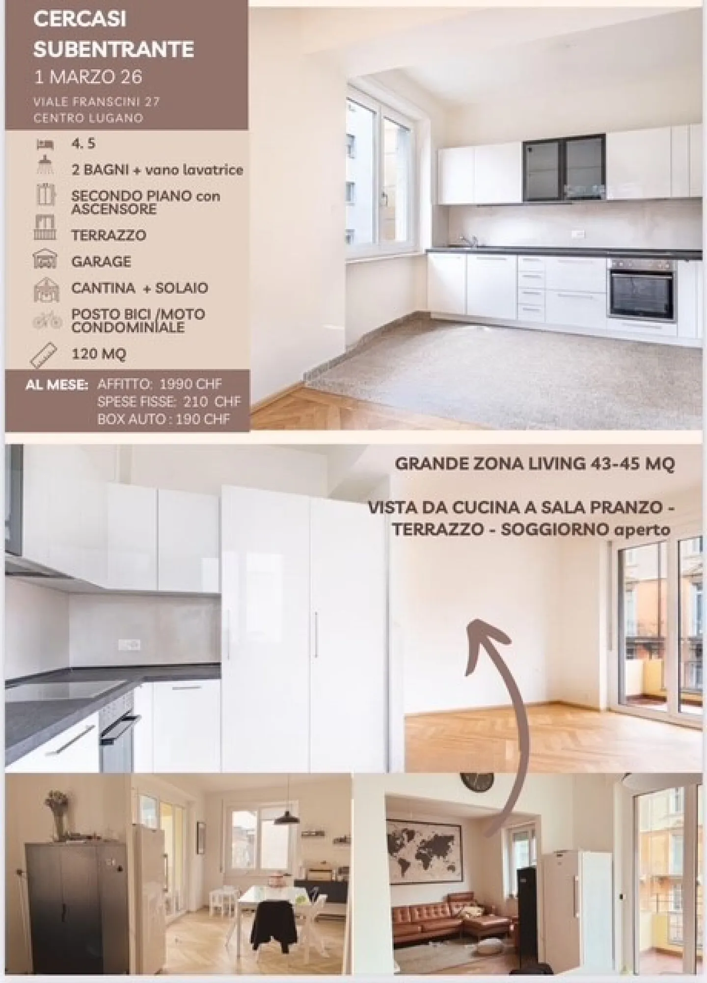 Recherche d'un locataire pour un appartement rénové de 4.5 pièces au centre de Lugano - Photo 2 sur 2