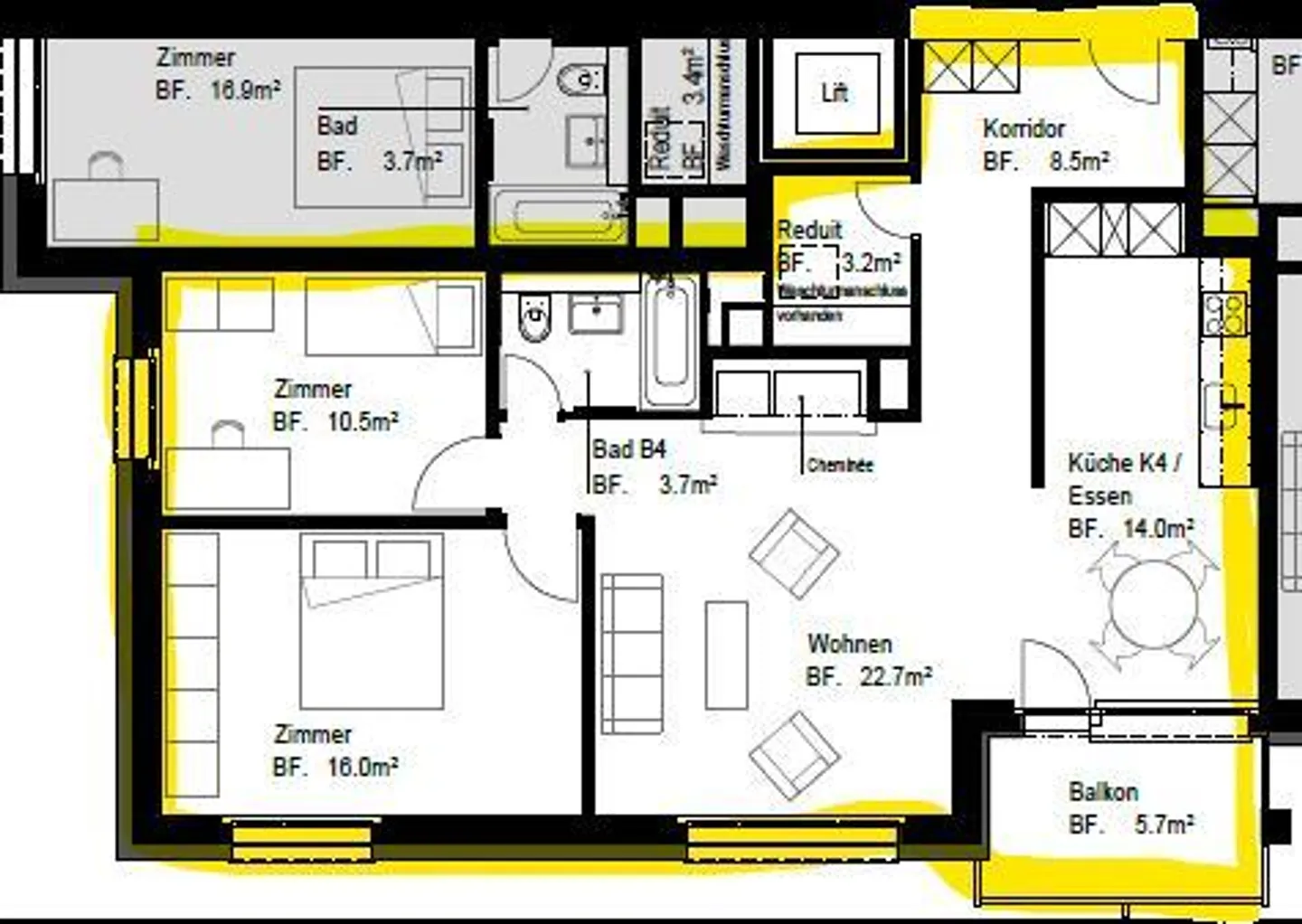 3.5 Zimmerwohnung in Kloten - Foto 7 von 8